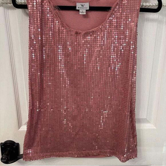 Worthington Blush Pink Sequin Tank Top - Picture 2 of 7